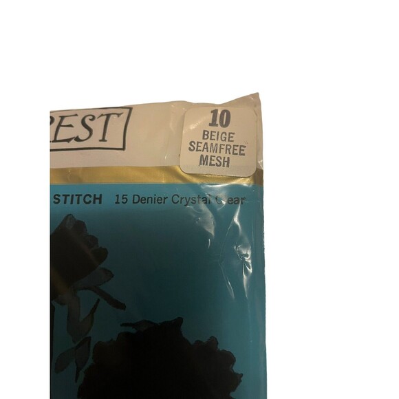 Vintage Nylon stockings Garter Style Springcrest 1 pair Beige - Picture 3 of 3